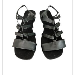 Classique Harper Black Women's Size 7 Stretch Upper 1 1/4"‎ Heel Sandals New